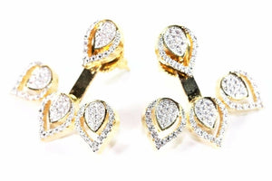 Leaf Design Jacket Earrings