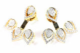 Leaf Design Jacket Earrings