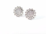 High Sun Chakra Sparkling Stud Earrings Silver Hestia