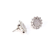 High Sun Chakra Sparkling Stud Earrings Silver Hestia