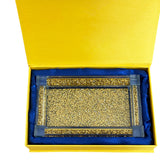 Square Soap Dispenser and Toothbrush Holder with Tray, Gold Crushed
