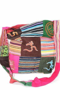 Mixed Symbols Durrie Patchwork & Pop Art Sling Jhola Bag