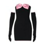 Bows Trim Strapless Corset Top Mini Skirt Set