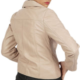 Janet Women's Leather Jacket Azure Metis