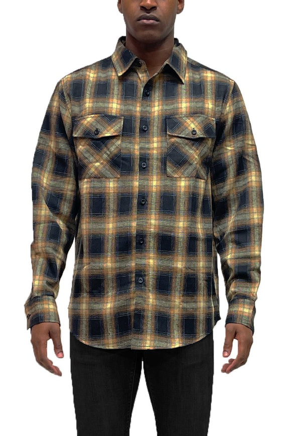 FLANNEL CHECKERED PRINT LONG SLEEVE SHIRT