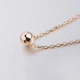 Sleek Sphere Circular Minimalist Pendant Necklace 14K Gold Plated Pear Iphigenia