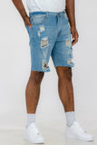 Washed Distressed Denim Shorts Lime Milo