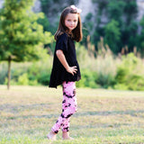 AnnLoren Baby Toddler Big Girls Boutique Black and Pink Tie Dye