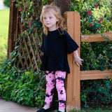AnnLoren Baby Toddler Big Girls Boutique Black and Pink Tie Dye