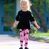 AnnLoren Baby Toddler Big Girls Boutique Black and Pink Tie Dye