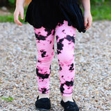 AnnLoren Baby Toddler Big Girls Boutique Black and Pink Tie Dye