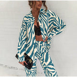 Loose Stripe Shirt & Pants Set