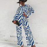 Loose Stripe Shirt & Pants Set