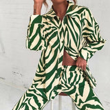 Loose Stripe Shirt & Pants Set