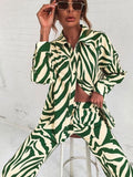 Loose Stripe Shirt & Pants Set