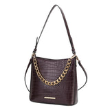Bizzy Faux Crocodile Embossed Vegan Leather Women Shoulder Bag