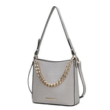 Bizzy Faux Crocodile Embossed Vegan Leather Women Shoulder Bag