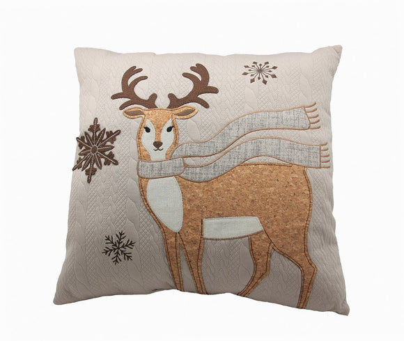 ML16355 Cozy Reindeer Pillow, 18
