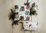 Merry Christmas Snow Angel Throw Pillow Cover | 18x12 | Christmas tree