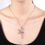 Flying Angel Necklace 18K Rose Gold Plated Pear Iphigenia
