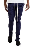 CLASSIC SLIM  FIT TRACK PANTS- NAVY/ WHITE Lime Milo