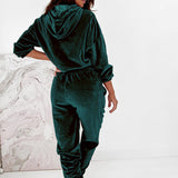 Hooded Long Sleeve Sweatshirt & Drawstring Shorts Set