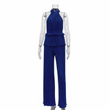 Backless Tank Top & Pleated Pants Set