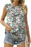 Sleeveless Chiffon Blouse with Elegant Pleats Silver Sam