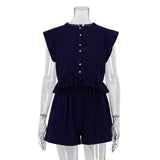 Sleeveless Tank Top & High Waist Shorts Set
