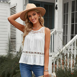 Pleated Hem Sleeveless Pullover Blouse