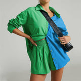 Cotton Tracksuit Shirt with Mini Shorts