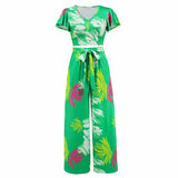 Print Pullover Top & Wide Leg Trousers Set