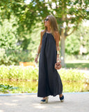 Hanging Neck Cotton Hemp Dress Silver Sam
