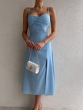 Summer Maxi Dress with Straps Silver Sam