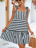 Tie Waist Striped Dress Silver Sam