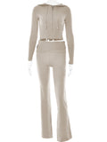 Sexy High-Waisted Long Sleeve Top & Pants Set