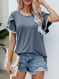 Tulip Sleeve Tassel Blouse Silver Sam