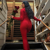 Sexy High-Waisted Long Sleeve Top & Pants Set