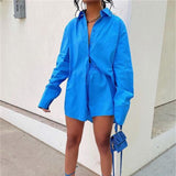Cotton Tracksuit Shirt with Mini Shorts