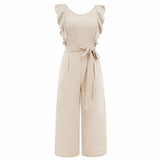 Ruffle Sleeveless  Jumpsuit Silver Sam