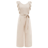 Ruffle Sleeveless  Jumpsuit Silver Sam