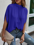 Split Batwing Sleeve Top Silver Sam