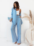 Loose Long-sleeved Shirt & Pants Set