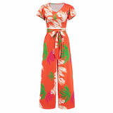 Print Pullover Top & Wide Leg Trousers Set