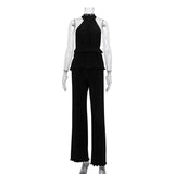 Backless Tank Top & Pleated Pants Set