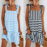 Tie Waist Striped Dress Silver Sam