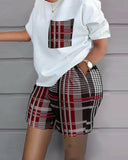 Printed Short Sleeve Top & Shorts Set
