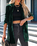 Loose Velvet Stretchy Long Sleeve Jacket for Women Silver Sam