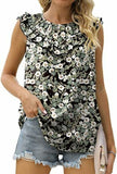 Sleeveless Chiffon Blouse with Elegant Pleats Silver Sam