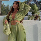 Loose Long Sleeve Top & Wide Leg Pants Set